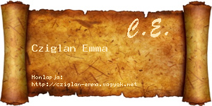 Cziglan Emma névjegykártya
